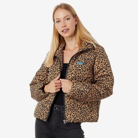 Vans NWT leopard zip up puffer jacket S - Picture 1 of 8